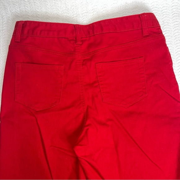 kim rogers / red bermuda jean shorts size 8 - Picture 5 of 8